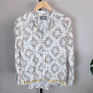 Zadig & Voltaire Thomase Floral Cotton Gauze Peasant Blouse White S